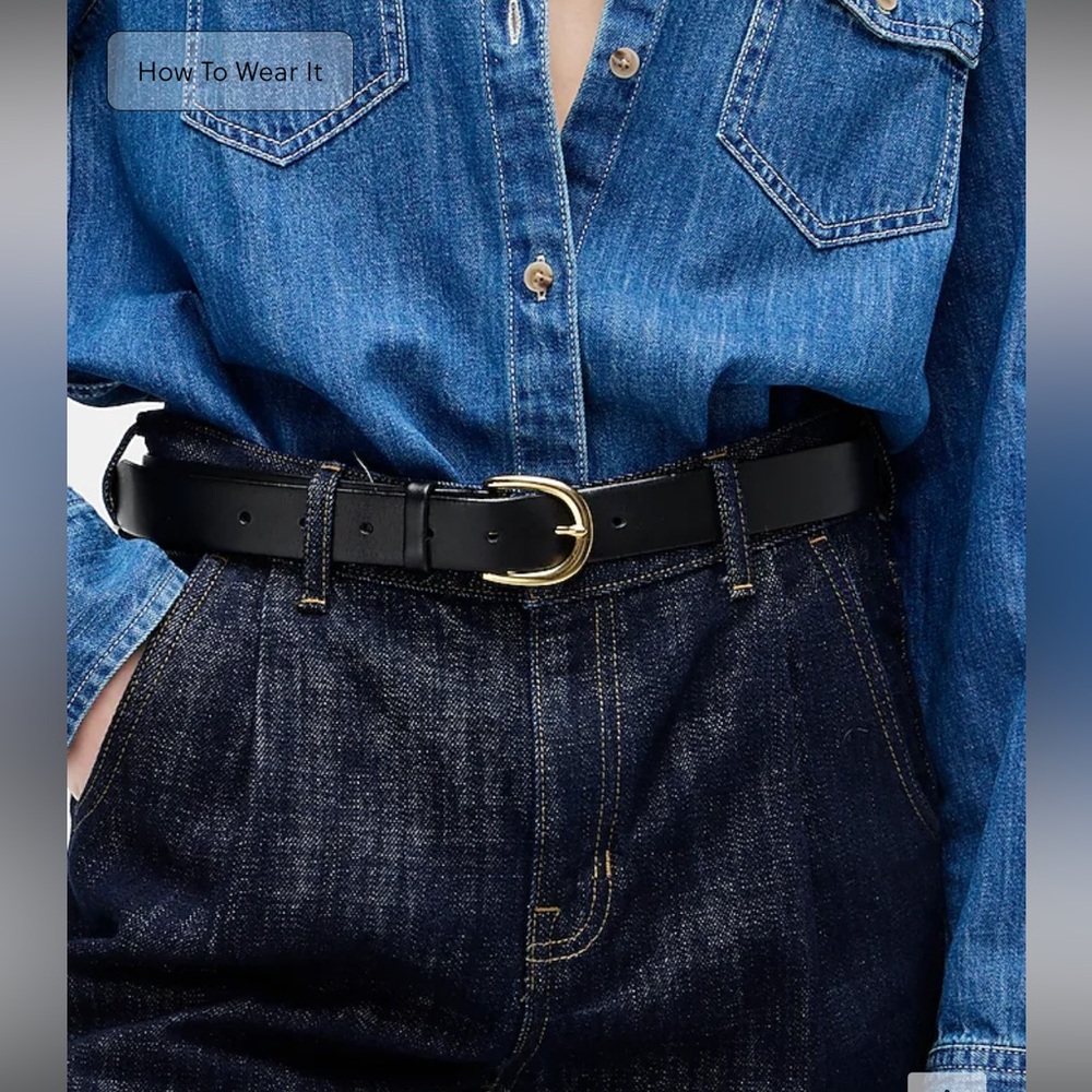 Black leather belt